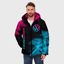 Куртка зимняя мужская Volkswagen - neon gradient: надпись, символ, цвет: 3D-черный — фото 2