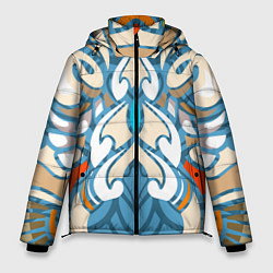 Куртка зимняя мужская Нежные восточные узоры, цвет: 3D-черный