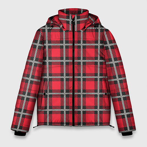 Мужская зимняя куртка Красная шотландская клетка / 3D-Черный – фото 1