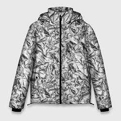 Куртка зимняя мужская Текстура мятой алюминиевой фольги, цвет: 3D-красный