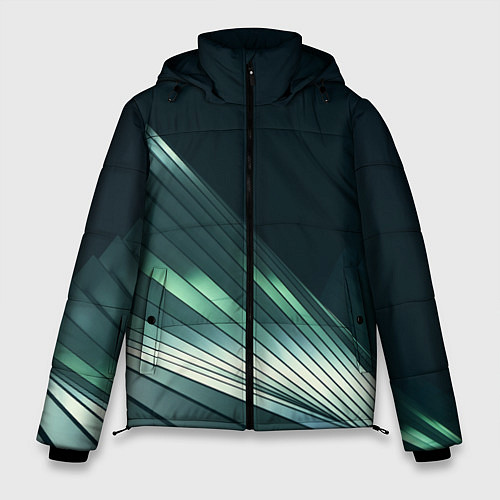 Мужская зимняя куртка Геометрические сияющие металлические листы / 3D-Черный – фото 1