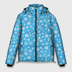 Куртка зимняя мужская Снежинки ho-ho, цвет: 3D-черный