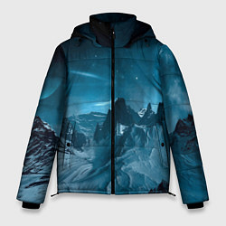 Куртка зимняя мужская Снежные горные вершины, цвет: 3D-красный