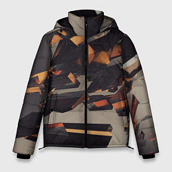 Куртка зимняя мужская Абстрактное множество стеклянных объектов, цвет: 3D-светло-серый