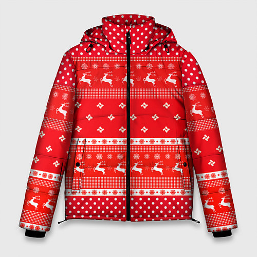 Мужская зимняя куртка Праздничный красный свитер / 3D-Красный – фото 1