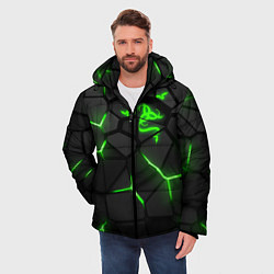 Куртка зимняя мужская Razer green neon, цвет: 3D-черный — фото 2