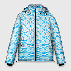 Куртка зимняя мужская Израильский узор для Хануки, цвет: 3D-черный