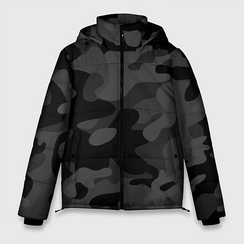 Мужская зимняя куртка Черный ночной камуфляж / 3D-Черный – фото 1
