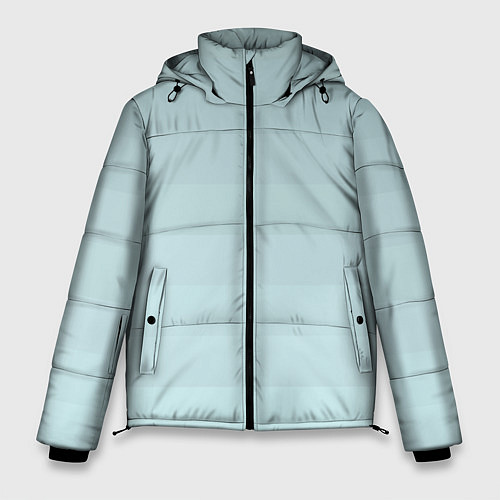 Мужская зимняя куртка Голубые горизонтальные полосы, градиент / 3D-Светло-серый – фото 1