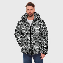 Куртка зимняя мужская Textured skulls, цвет: 3D-черный — фото 2