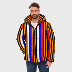 Куртка зимняя мужская Полосы триколор георгиевская лента, цвет: 3D-светло-серый — фото 2