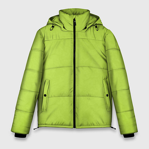 Мужская зимняя куртка Текстурированный ярко зеленый салатовый / 3D-Светло-серый – фото 1