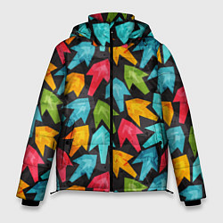 Куртка зимняя мужская Разноцветные стрелы, цвет: 3D-светло-серый