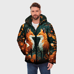 Куртка зимняя мужская Две лисоньки в стиле Folk Art, цвет: 3D-светло-серый — фото 2