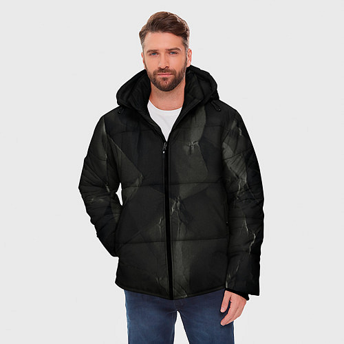 Мужская зимняя куртка Эффект мятой бумаги / 3D-Светло-серый – фото 3