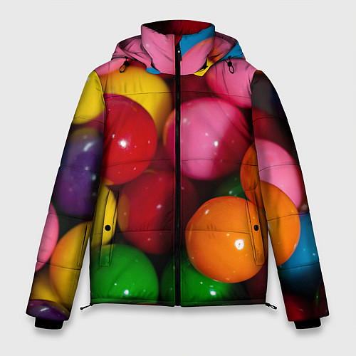 Мужская зимняя куртка Конфеты ассорти / 3D-Черный – фото 1