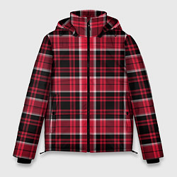 Куртка зимняя мужская Тартан красный, цвет: 3D-светло-серый