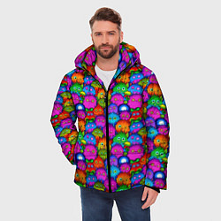 Куртка зимняя мужская Паттерн Маленькие Монстры, цвет: 3D-красный — фото 2