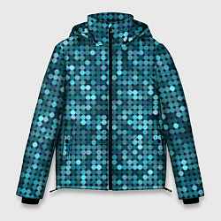 Куртка зимняя мужская Блеск пайеток изумрудных бирюзовых, цвет: 3D-красный
