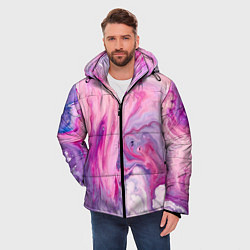 Куртка зимняя мужская Разлитая смешанная краска, цвет: 3D-черный — фото 2