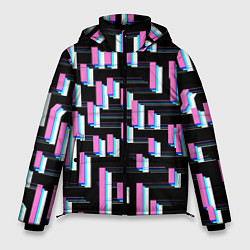 Куртка зимняя мужская Паттерн геометрический контрастный, цвет: 3D-красный