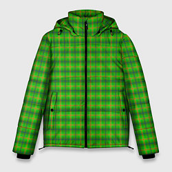 Куртка зимняя мужская Шотландка зеленая крупная, цвет: 3D-красный