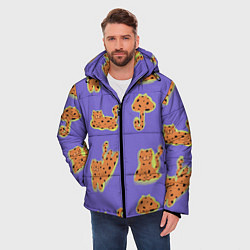 Куртка зимняя мужская Принт с леопардами, цвет: 3D-черный — фото 2