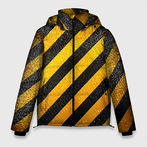 Мужская зимняя куртка Черно-желтая опасность / 3D-Красный – фото 1
