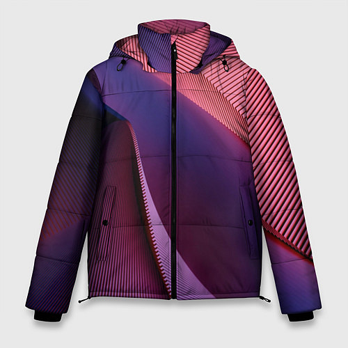 Мужская зимняя куртка Текстурная волна / 3D-Черный – фото 1
