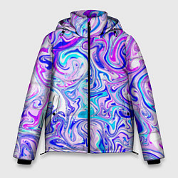 Куртка зимняя мужская Акварельные линии, цвет: 3D-светло-серый