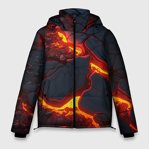 Мужская зимняя куртка Красивая неоновая лава / 3D-Черный – фото 1