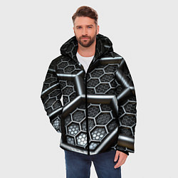 Куртка зимняя мужская Geometry abstraction, цвет: 3D-светло-серый — фото 2