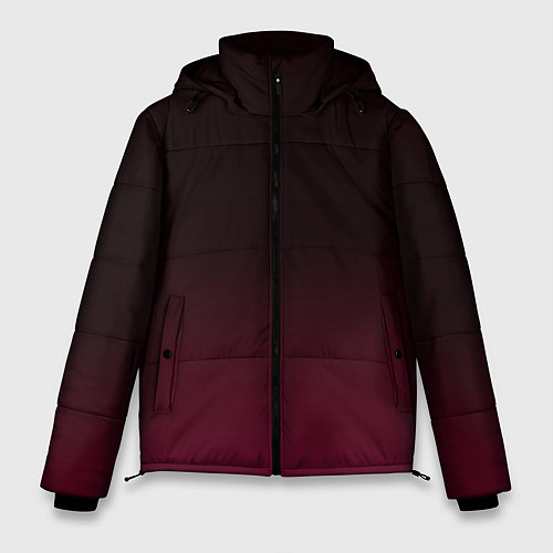Мужская зимняя куртка Темно-малиновый градиент / 3D-Черный – фото 1