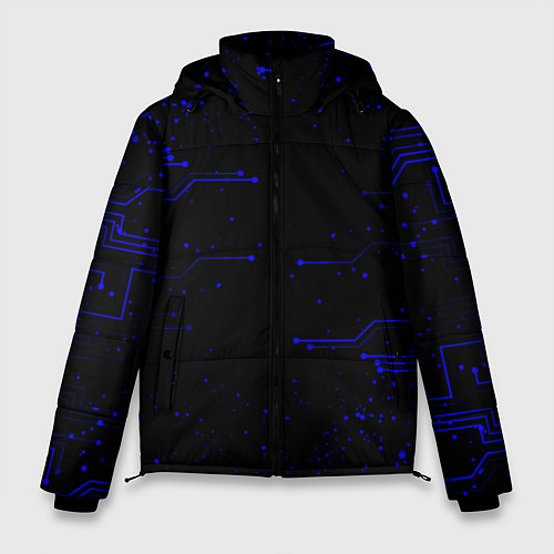 Мужская зимняя куртка Абстрактный цифровой фон / 3D-Черный – фото 1