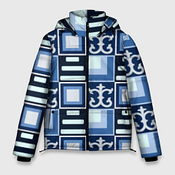 Куртка зимняя мужская Геометрический паттерн, цвет: 3D-черный