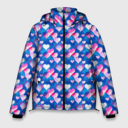 Куртка зимняя мужская Узор из сердечек, цвет: 3D-светло-серый
