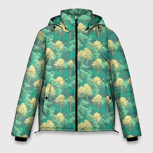 Мужская зимняя куртка Камуфляж деревья двуцветный / 3D-Черный – фото 1