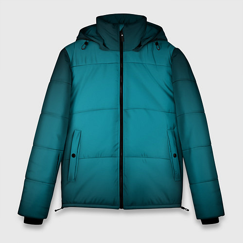 Мужская зимняя куртка Темно-бирюзовый градиент / 3D-Черный – фото 1