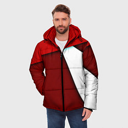 Куртка зимняя мужская Спортивная геометрия, цвет: 3D-красный — фото 2