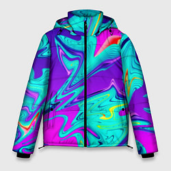 Куртка зимняя мужская Неоновые краски разводы, цвет: 3D-черный