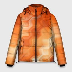 Куртка зимняя мужская Золотисто-оранжевый туманный паттерн, цвет: 3D-черный