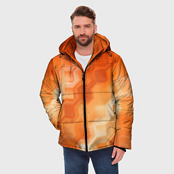 Куртка зимняя мужская Золотисто-оранжевый туманный паттерн, цвет: 3D-черный — фото 2