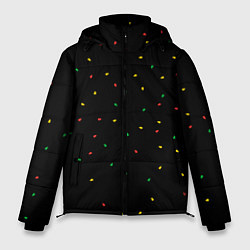 Куртка зимняя мужская Абстракция листья, цвет: 3D-красный