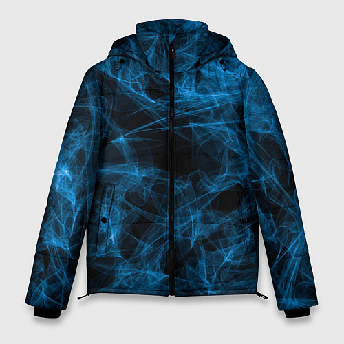 Мужская зимняя куртка Синий дым текстура / 3D-Черный – фото 1