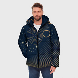 Куртка зимняя мужская Абстрактный золотой узор в стиле мемфис, цвет: 3D-черный — фото 2