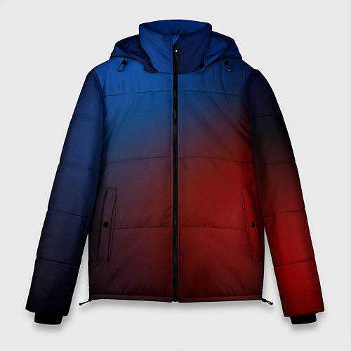 Мужская зимняя куртка Красно синий градиент / 3D-Черный – фото 1