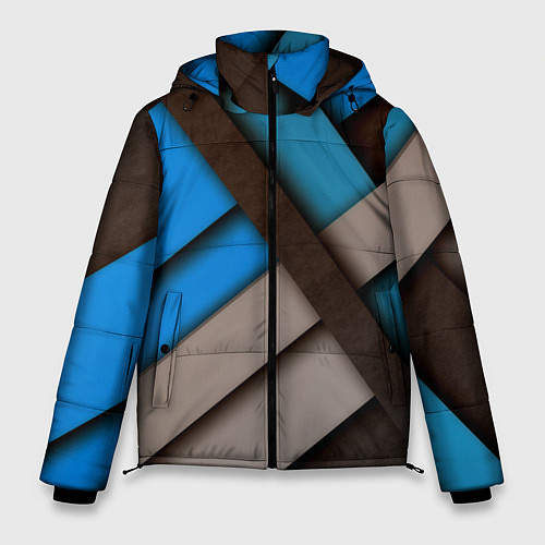 Мужская зимняя куртка Геометрия линии спорт / 3D-Черный – фото 1