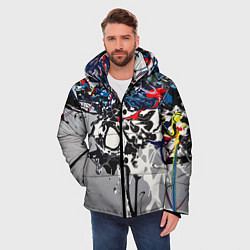 Куртка зимняя мужская Нейросеть рисует абстракцию, цвет: 3D-светло-серый — фото 2