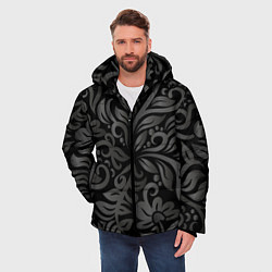 Куртка зимняя мужская Модный растительный орнамент, цвет: 3D-светло-серый — фото 2