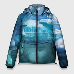 Куртка зимняя мужская Subnautica - КРАБ на леднике, цвет: 3D-светло-серый
